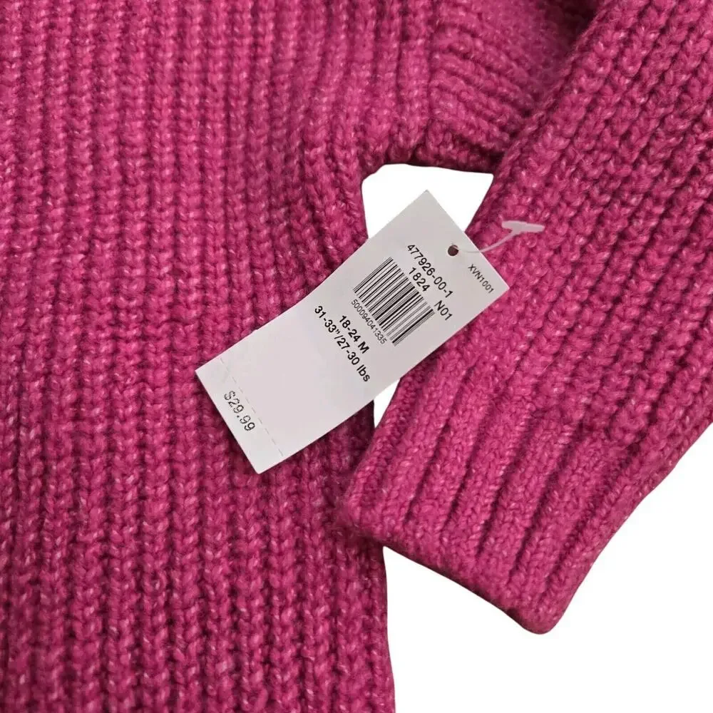 OLD NAVY Pink Knit Sweater Toddler New with tags‎ asize 18-24months - S9